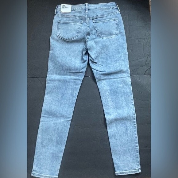 Old Navy Women's Sz 4 MidRise Rockstar Super Skinny Jeans Stretch Light Blue - Picture 4 of 12